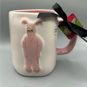 Rae Dunn A CHRISTMAS STORY Ralphie In Bunny Costume Double Sided Mug NEW